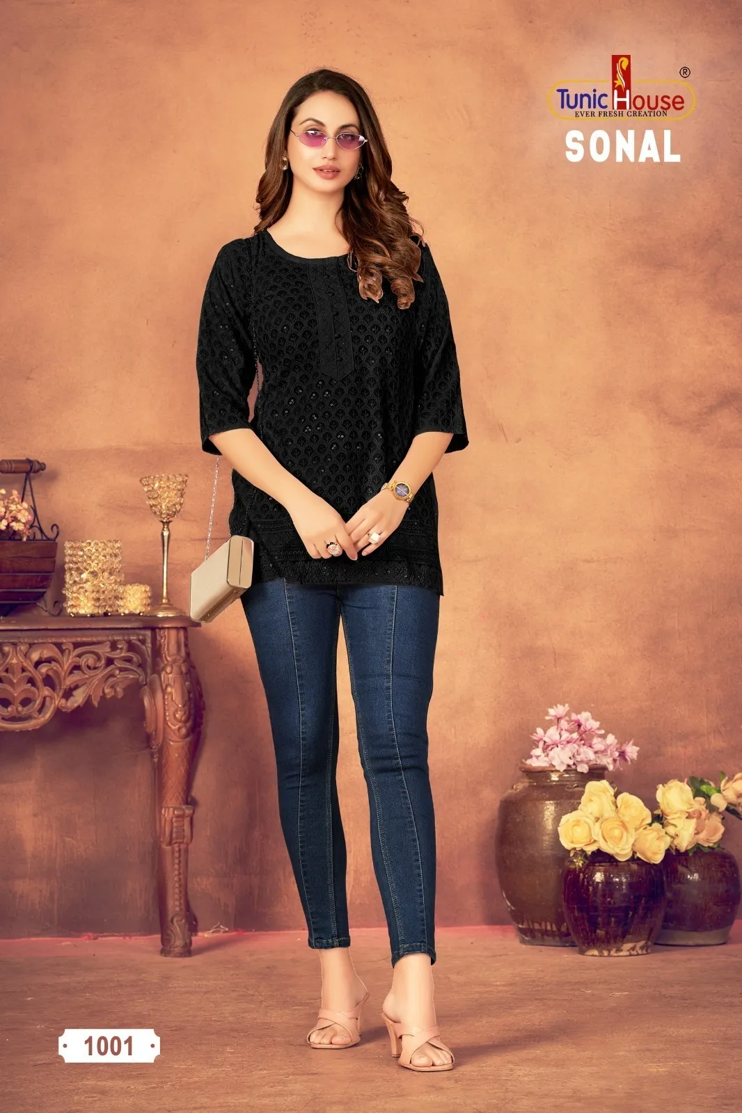 Tunic House Sonal Rayon Designer Short Top