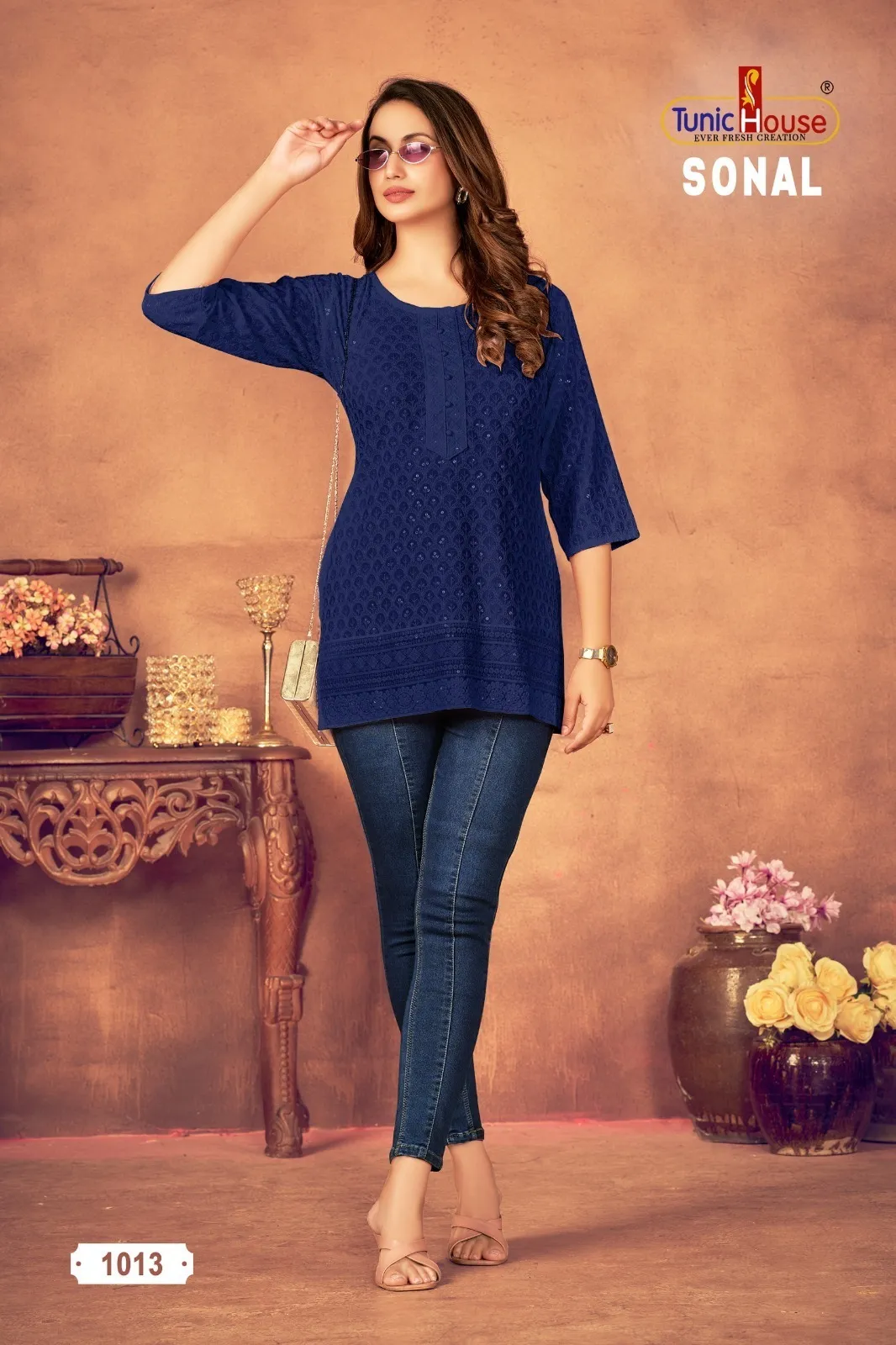 Tunic House Sonal Rayon Designer Short Top