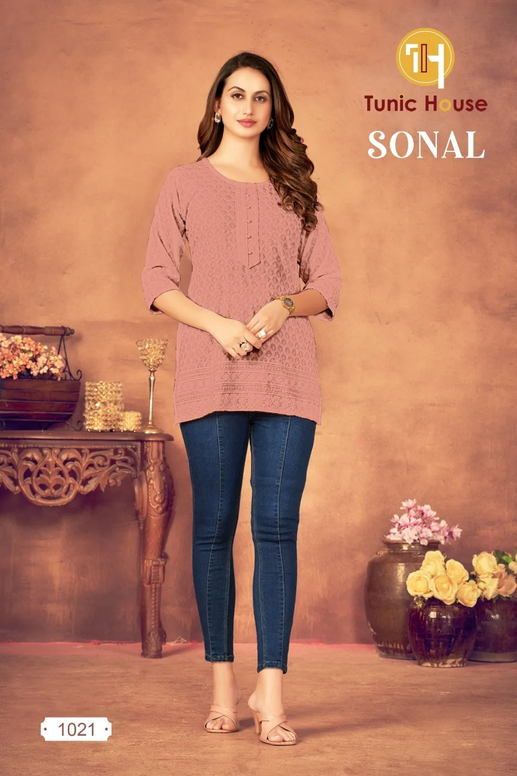 Tunic House Sonal Rayon Designer Short Top