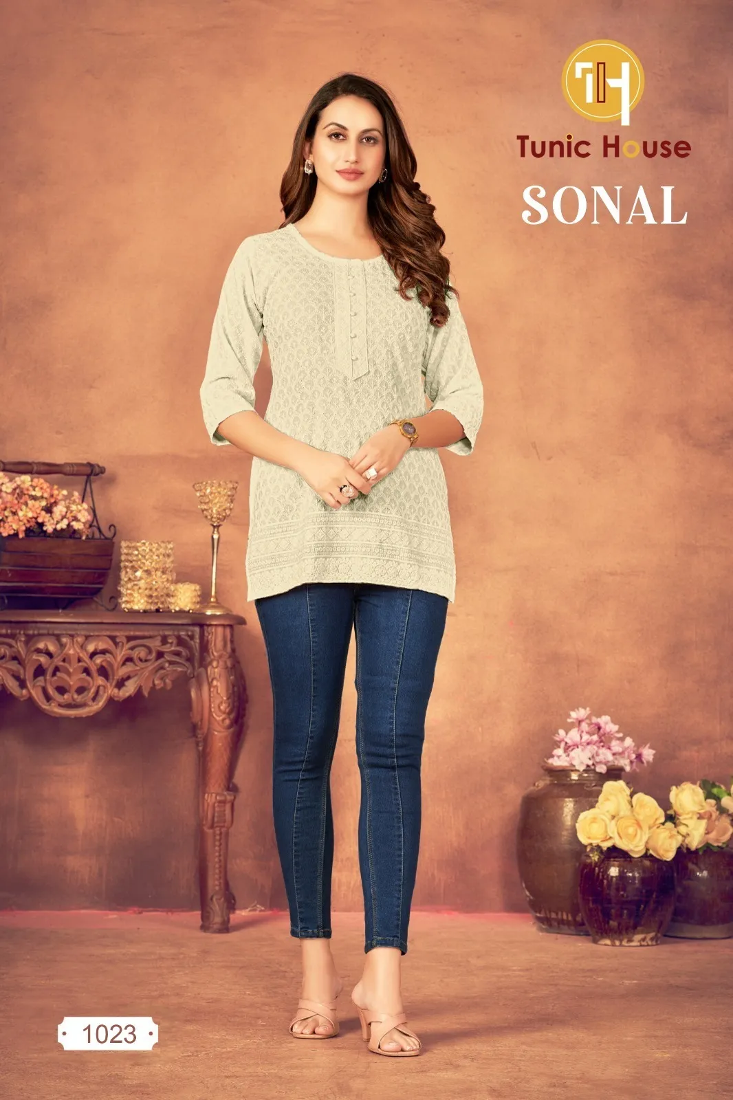 Tunic House Sonal Rayon Designer Short Top
