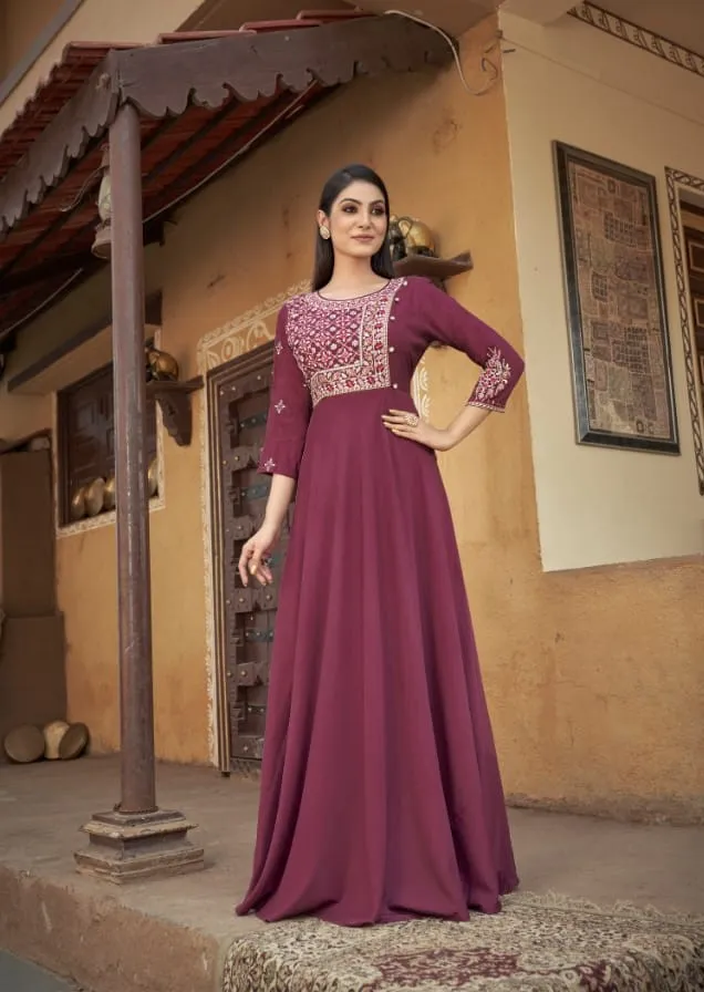 Vardan Sugar Vol 1 Maslin Embroidered Gown