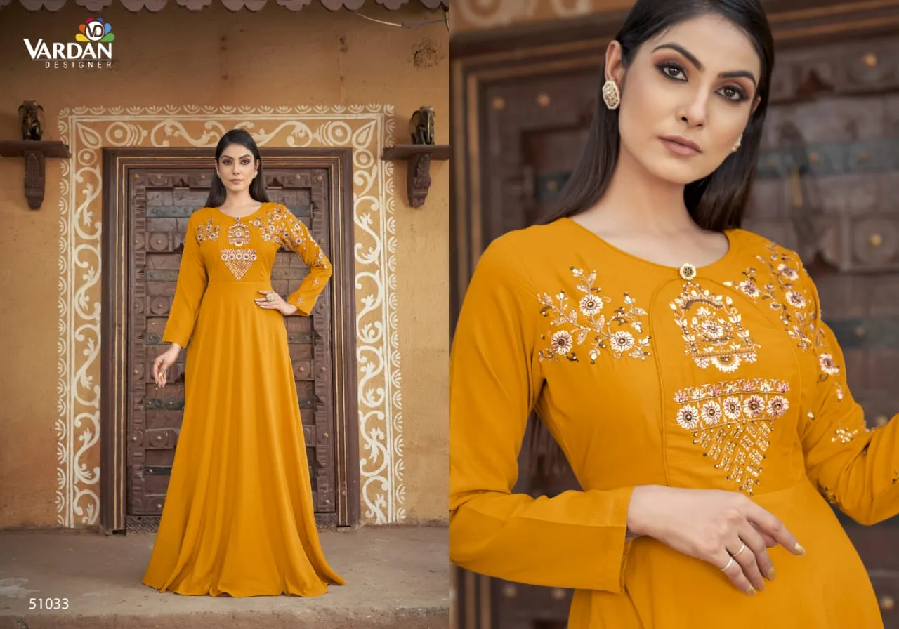 Vardan Sugar Vol 1 Maslin Embroidered Gown