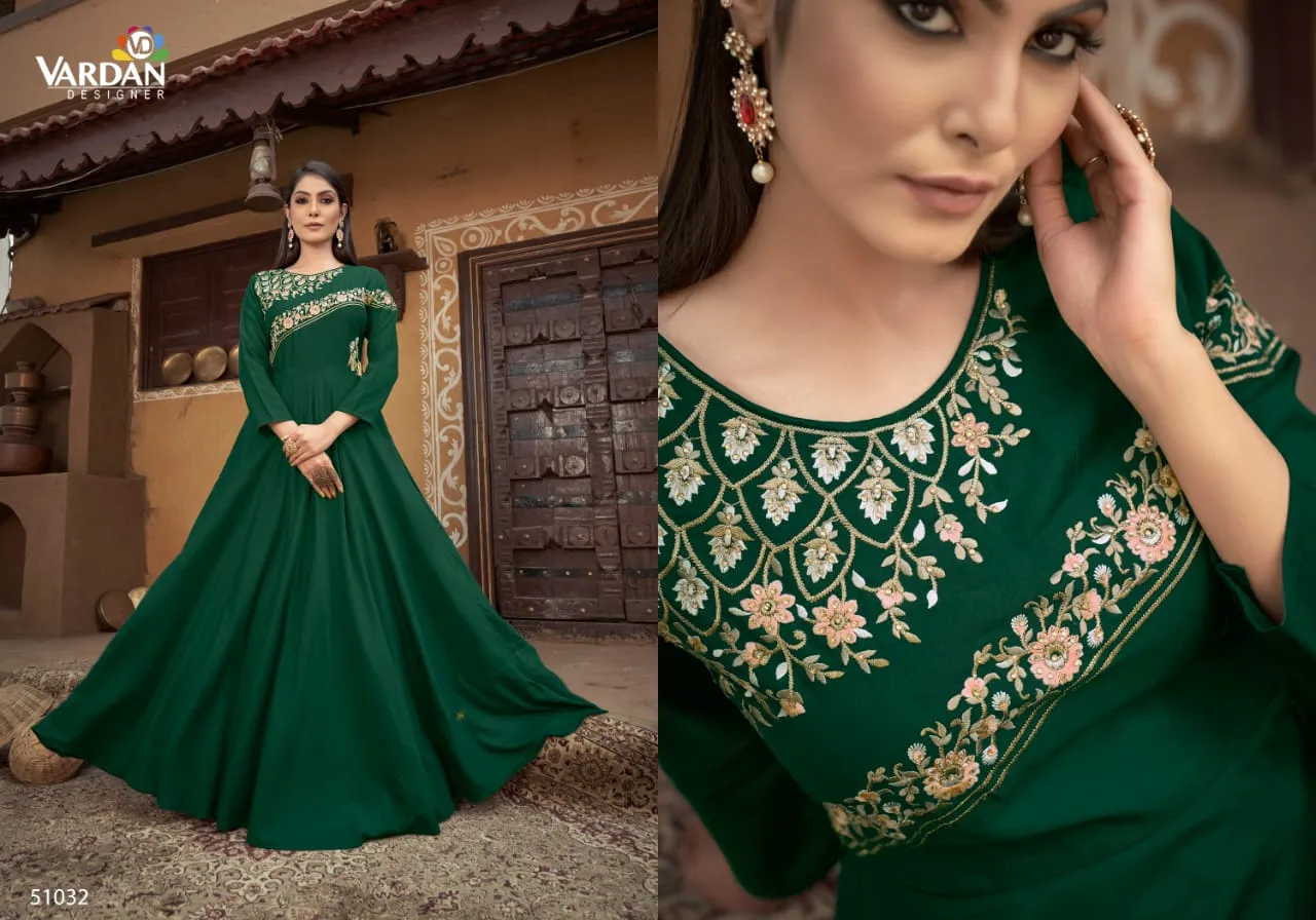 Vardan Sugar Vol 1 Maslin Embroidered Gown