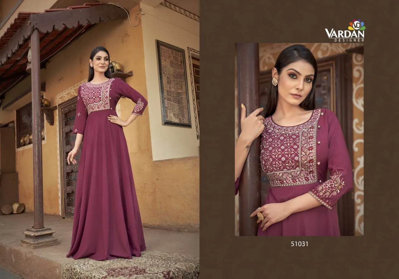 Vardan Sugar Vol 1 Maslin Embroidered Gown
