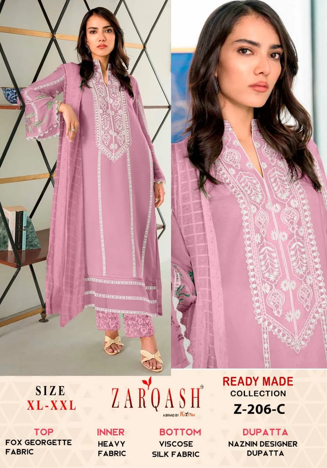 Zarqash Z 206 Pakistani Ready Made Salwar Suits