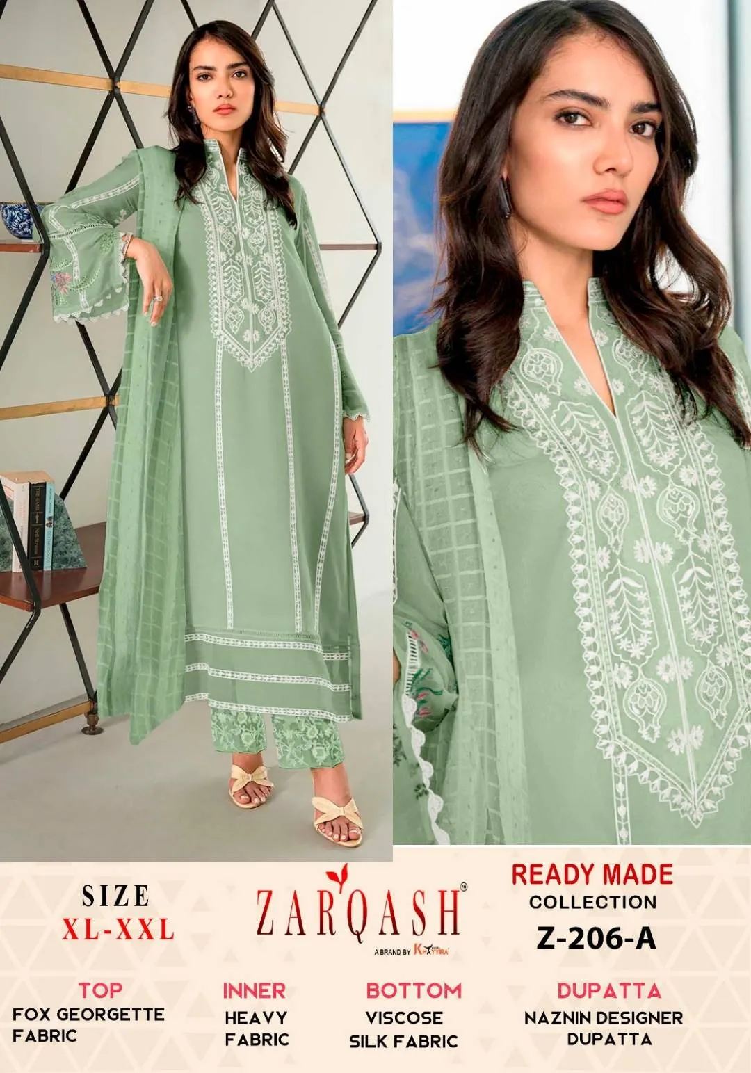 Zarqash Z 206 Pakistani Ready Made Salwar Suits