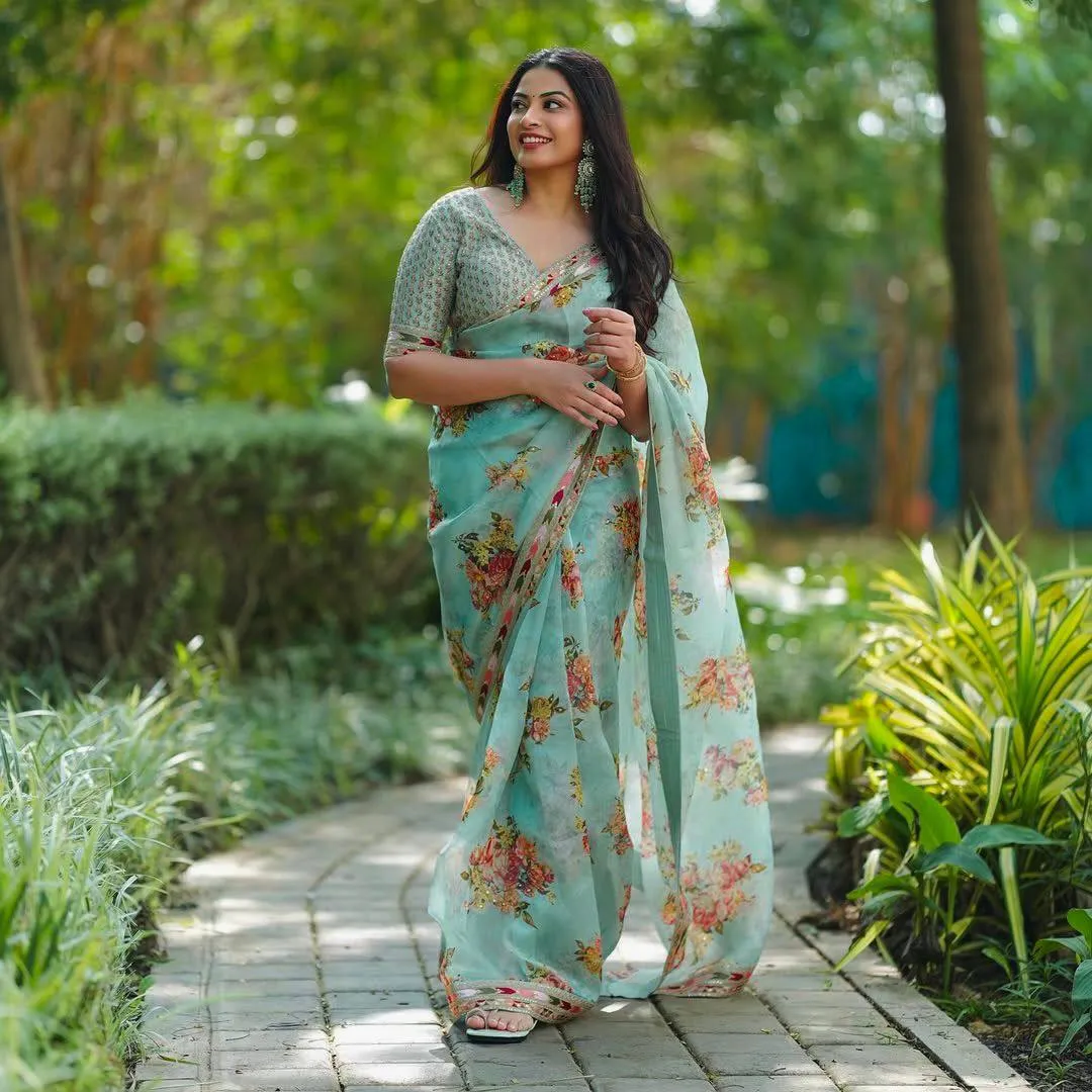 Deepika Vol 49 organza Silk Saree with Sequence Lace Border