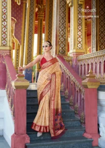 Rajpath Aaradhya Tusser Handloom Silk Fancy Saree