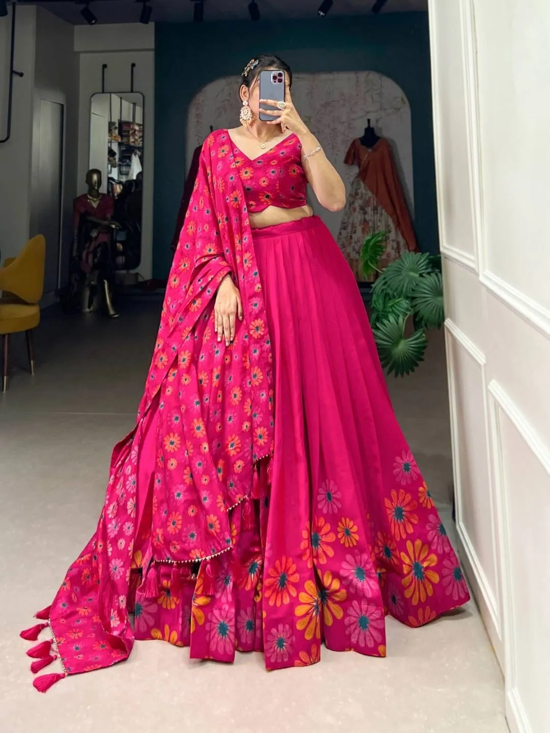 WMN 1232 Tussar Silk Lehenga Choli Under 1500