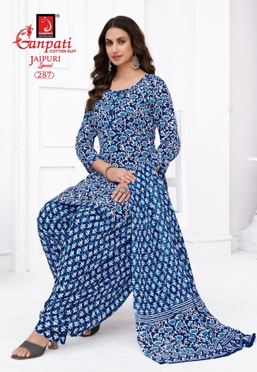 Ganpati Jaipuri Patiyala Vol 13 Cotton Top Bottom With Dupatta Dress Material Collection