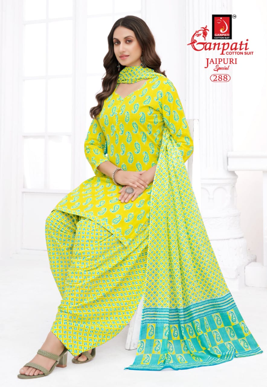 Ganpati Jaipuri Patiyala Vol 13 Cotton Top Bottom With Dupatta Dress Material Collection