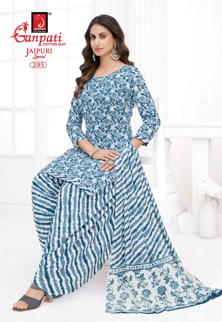 Ganpati Jaipuri Patiyala Vol 13 Cotton Top Bottom With Dupatta Dress Material Collection