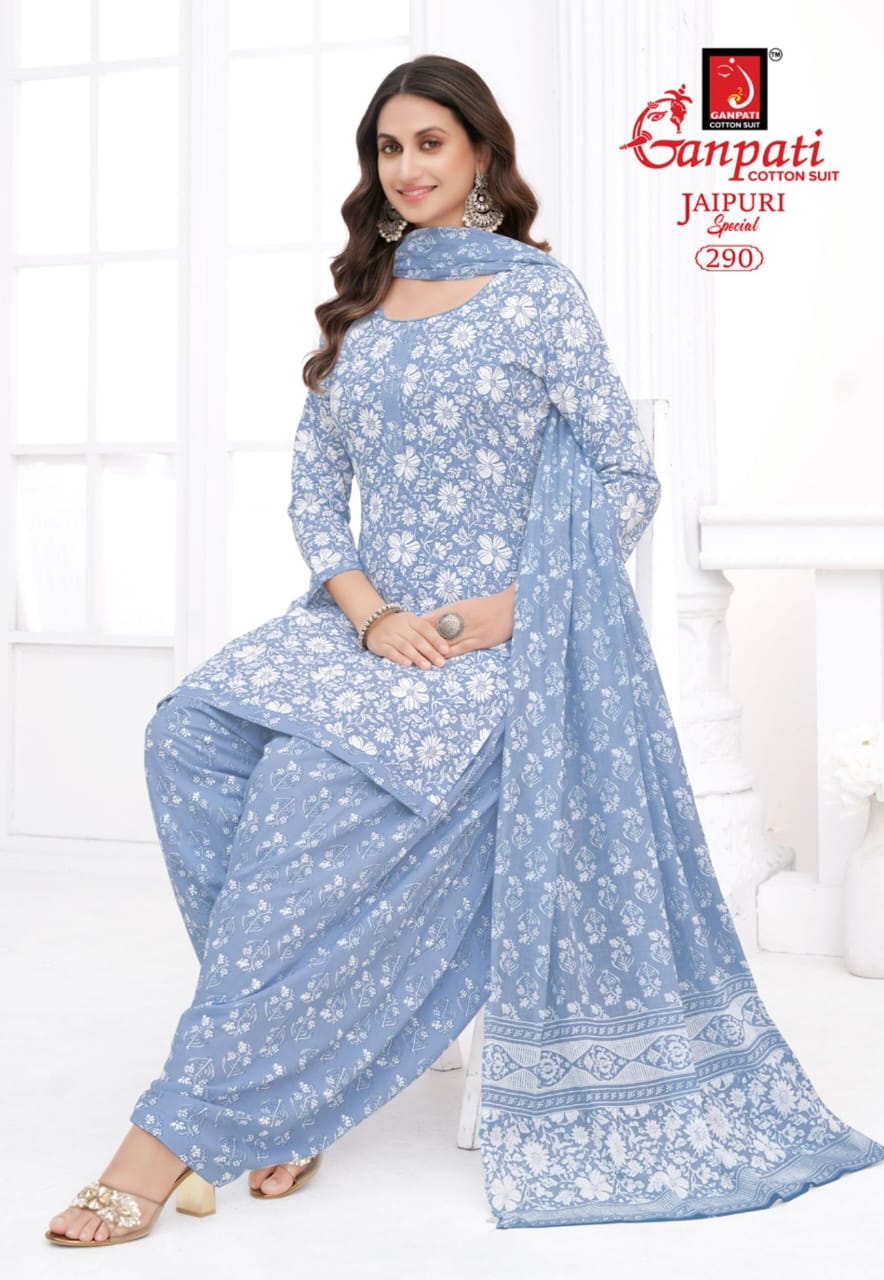 Ganpati Jaipuri Patiyala Vol 13 Cotton Top Bottom With Dupatta Dress Material Collection