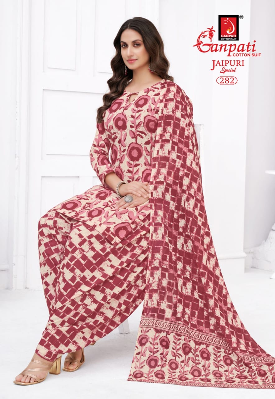 Ganpati Jaipuri Patiyala Vol 13 Cotton Top Bottom With Dupatta Dress Material Collection