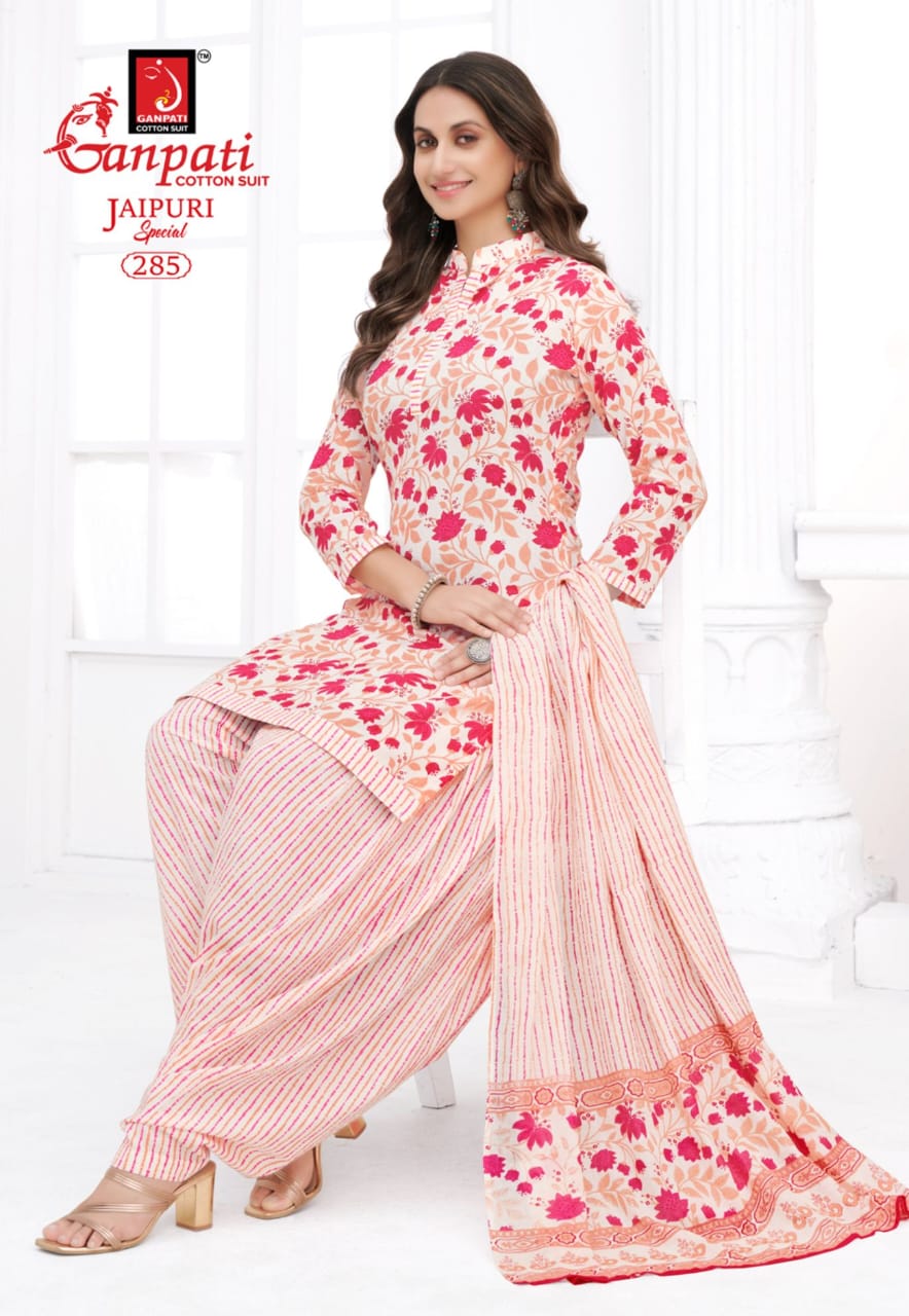 Ganpati Jaipuri Patiyala Vol 13 Cotton Top Bottom With Dupatta Dress Material Collection