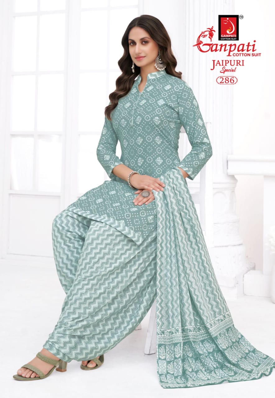Ganpati Jaipuri Patiyala Vol 13 Cotton Top Bottom With Dupatta Dress Material Collection