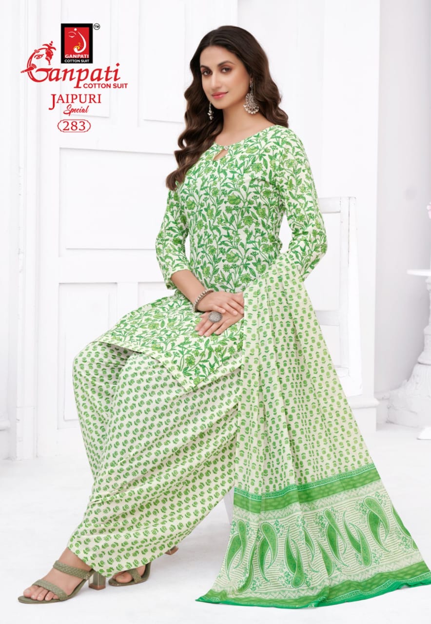 Ganpati Jaipuri Patiyala Vol 13 Cotton Top Bottom With Dupatta Dress Material Collection