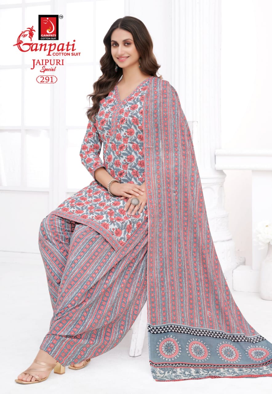 Ganpati Jaipuri Patiyala Vol 13 Cotton Top Bottom With Dupatta Dress Material Collection