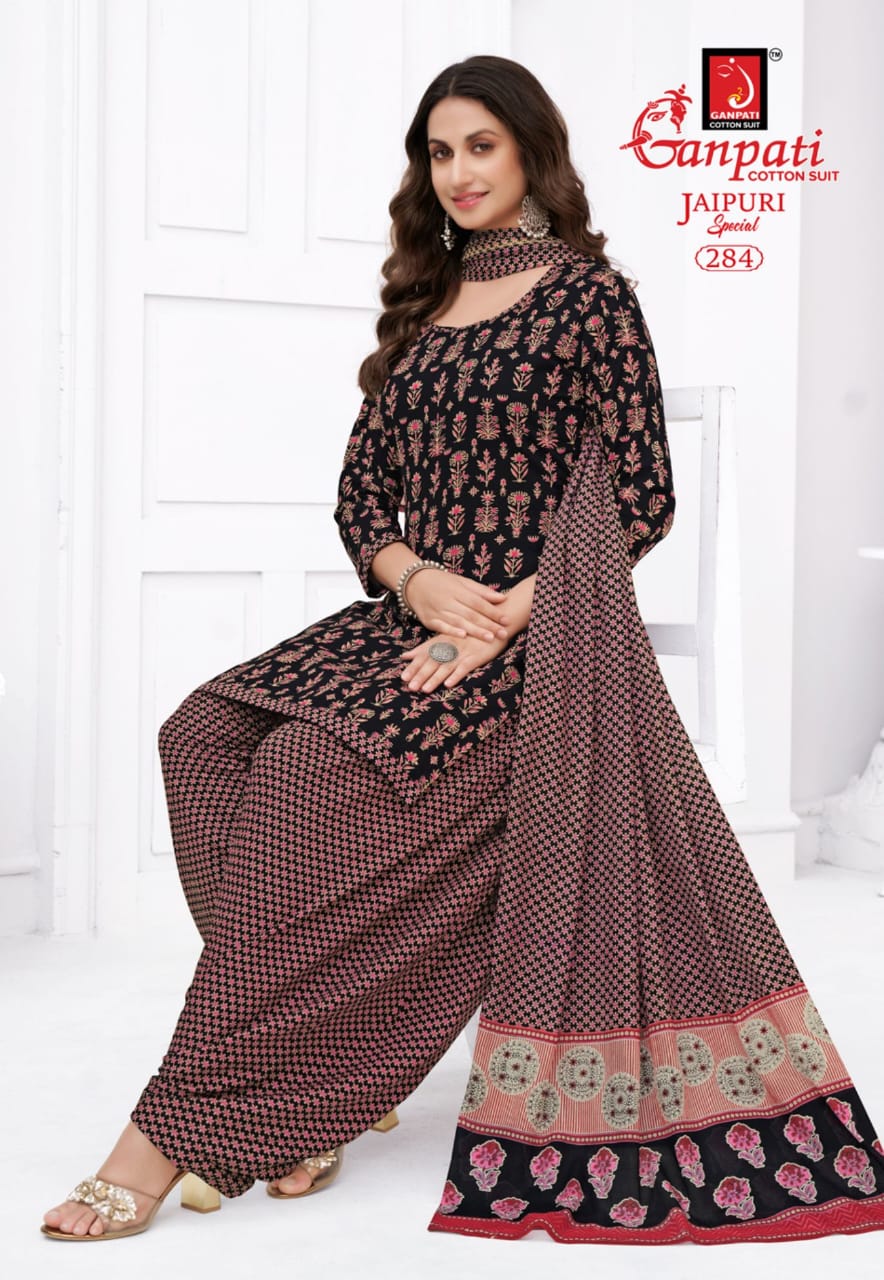 Ganpati Jaipuri Patiyala Vol 13 Cotton Top Bottom With Dupatta Dress Material Collection