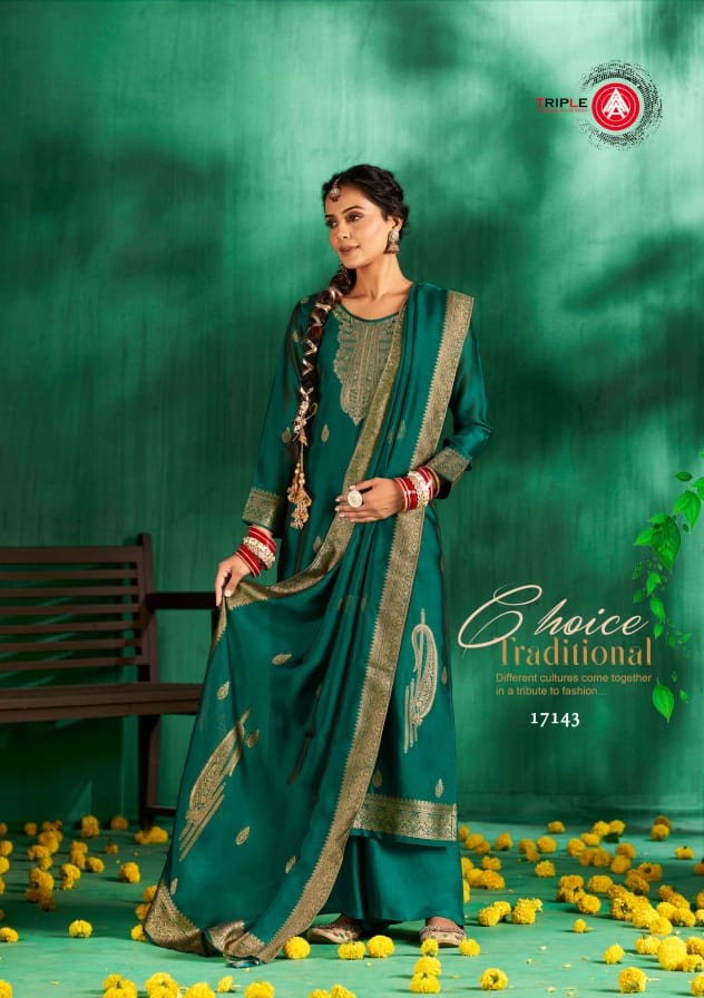 Triple Aaa Pari Viscose Jacquard Dress Material Collection Under 1500