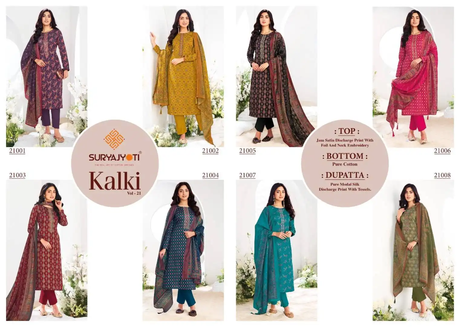 Suryajyoti Kalki Vol 21 Jam Satin Printed Dress Material Under 1000