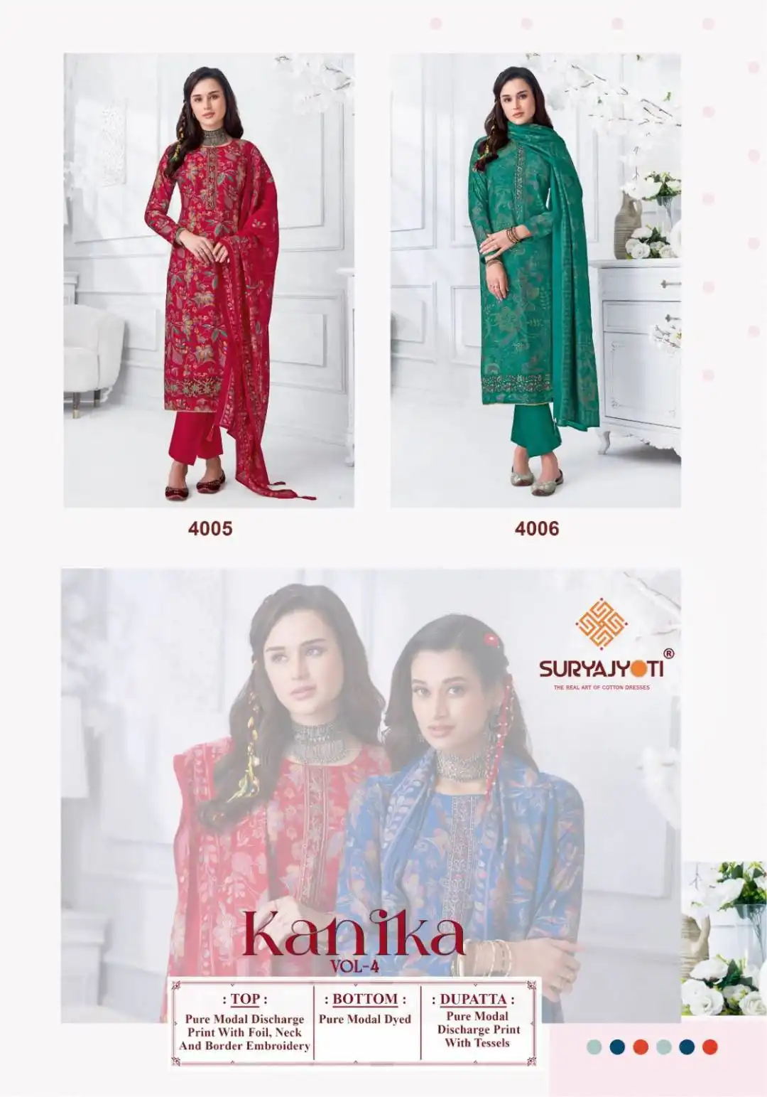 Suryajyoti Kanika Vol 4 Modal Printed Dress Material Wholesale Under 1000