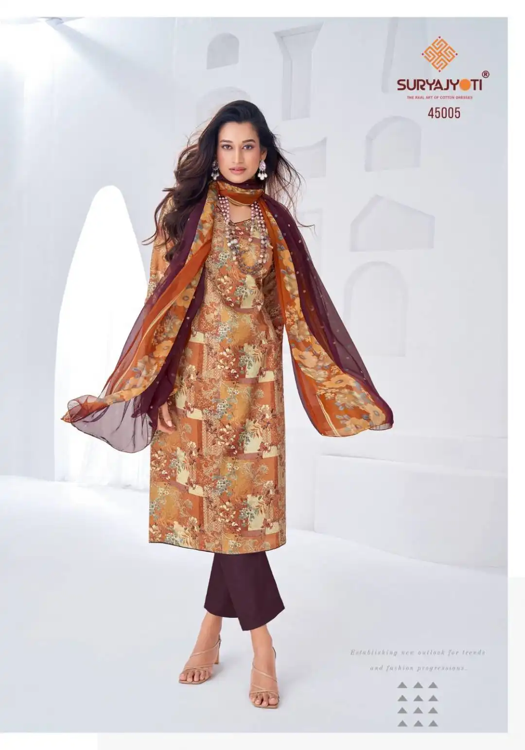 Suryajyoti Naishaa Vol 45 Jaam Satin Printed Dress Material Under 1000