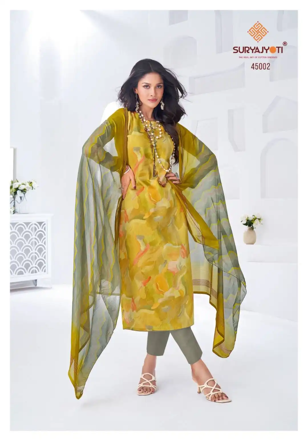 Suryajyoti Naishaa Vol 45 Jaam Satin Printed Dress Material Under 1000