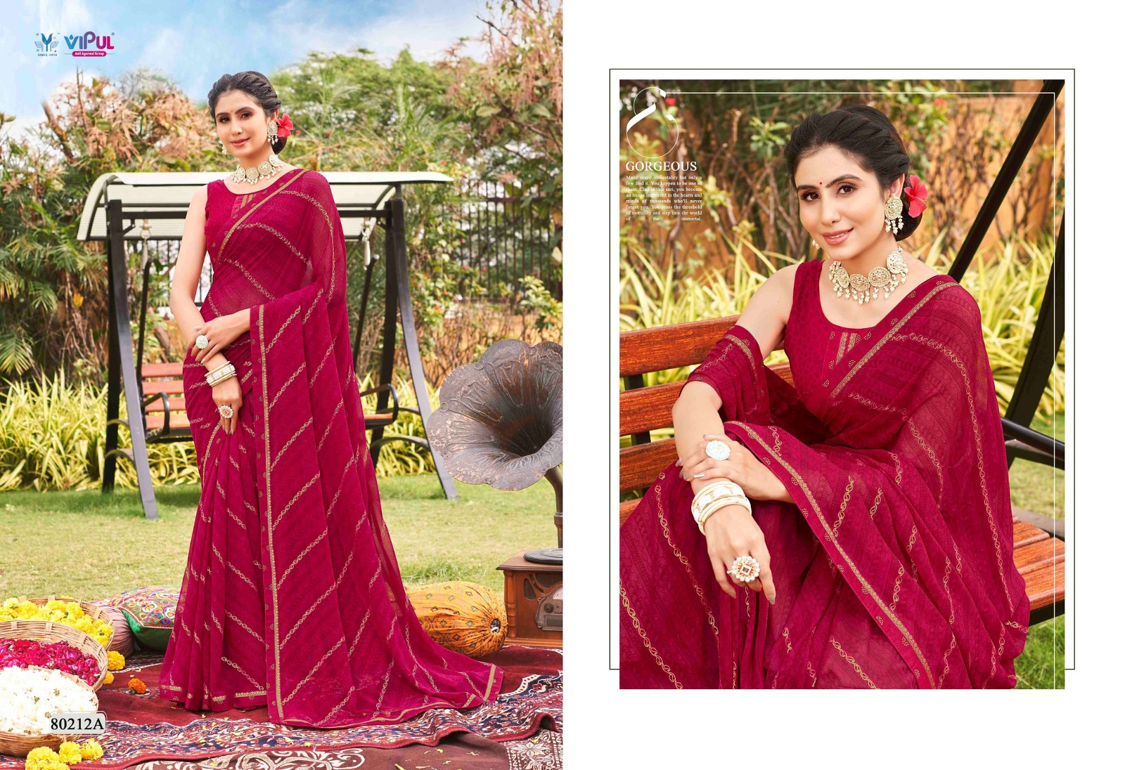Vipul Sajeeli Printed Georgette Saree Under 1000