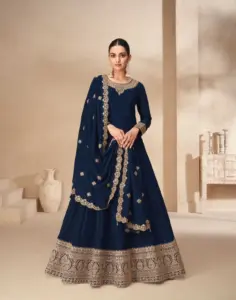 Aashirwad Akshra Designer Silk Gown With Dupatta Collection Below 3000