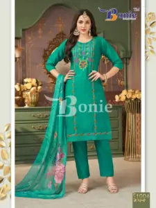 Bonie Farah Vol 1 Beautiful Embroidered Kurti Bottom With Dupatta Below 1000