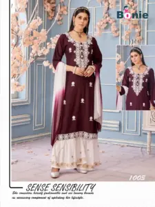 Bonie Vamika Vol 1 Embroidery Top Bottom With Dupatta Below 1000