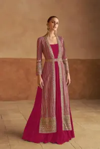 Gulkayra Nabiya Georgette Designer Gown With Jacket Below 4500