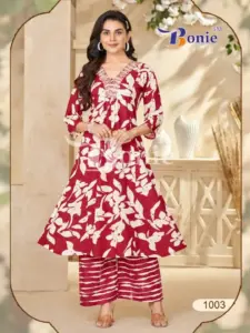 Bonie Rutvi Rayon Printed Kurti With Bottom Collection Below 1000