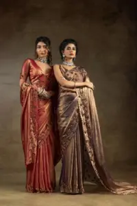 Mehak 1158A To 1158E New Two Tone Satin Silk With Zarkan Saree Below 2500