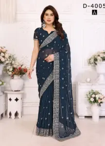 Jayshree 4005A to 4005D60 Gram Georgette And Zari & Stone Work Saree Below 1000