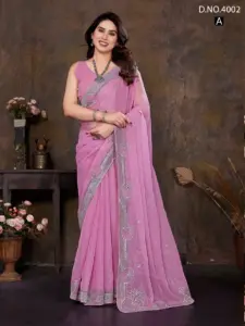 Jayshree 4002A to 4002D Shimar Zari & Stone Work Saree Below 1000