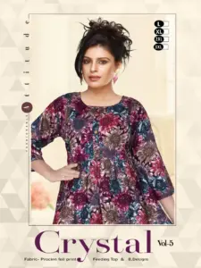 Trendy Crystal Vol 5 New Rayon Procian Print Top Below 500