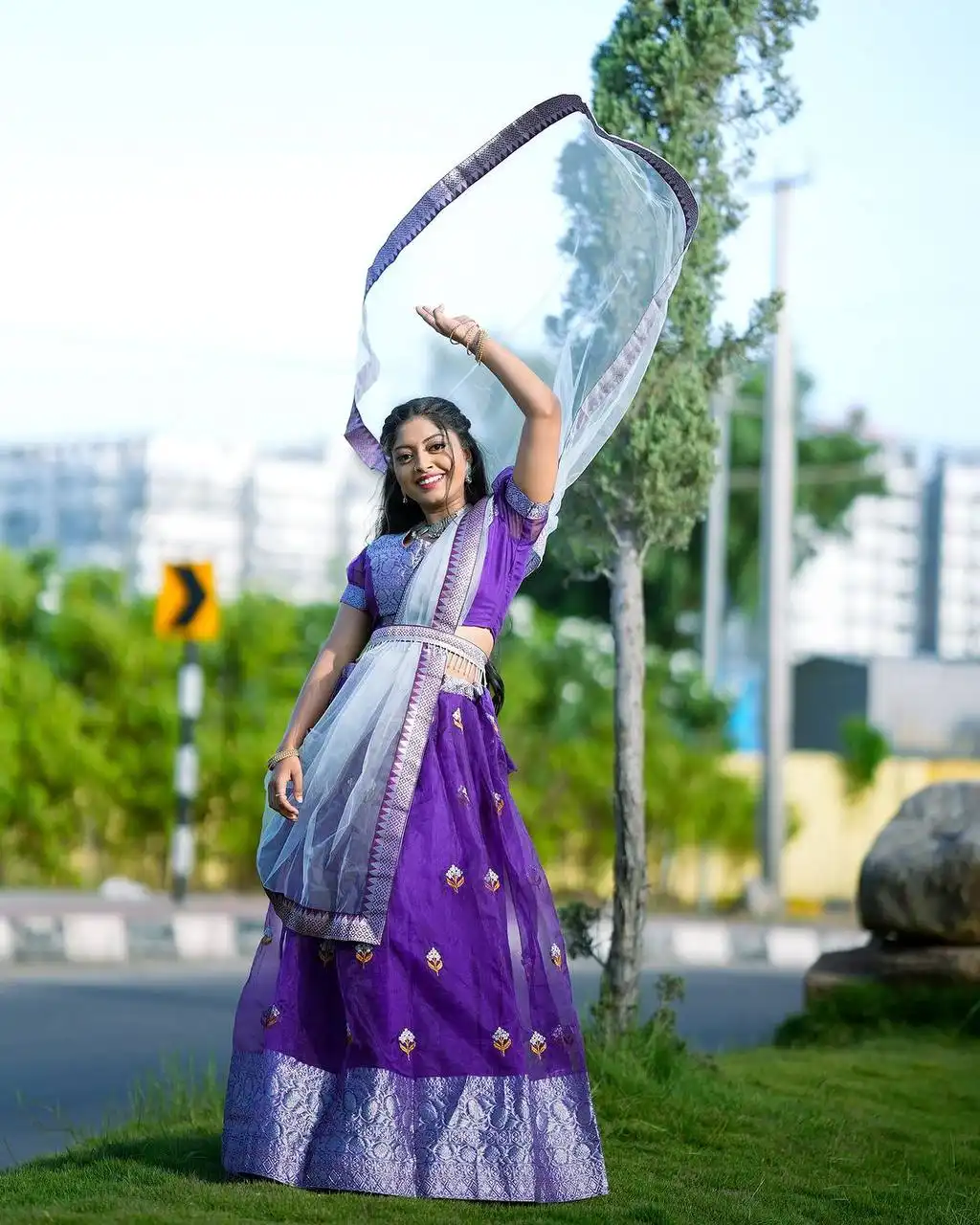 Vally Organza Blue Lehenga Choli With Silver Border Below 1500