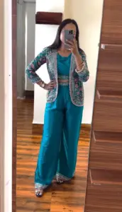 Madhuri 179 Trending Party Wear Shrug With Palazzo Below 1500