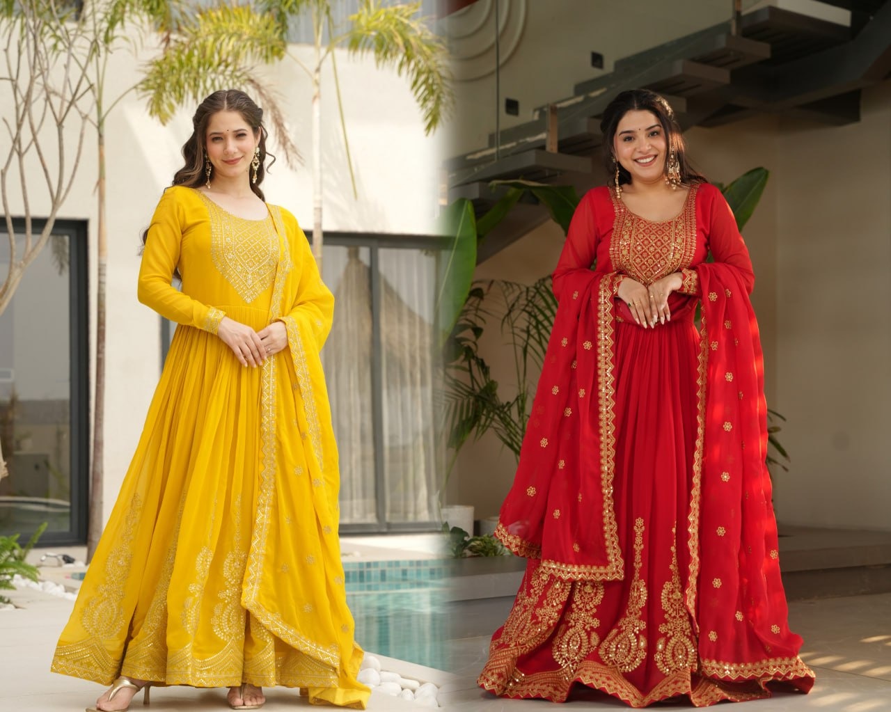 Moni 1162 Embroidery Zari Sequins Work Women Gown With Dupatta 2025