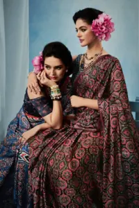 Sosy Ajrakh Silk Sarees Online 2025