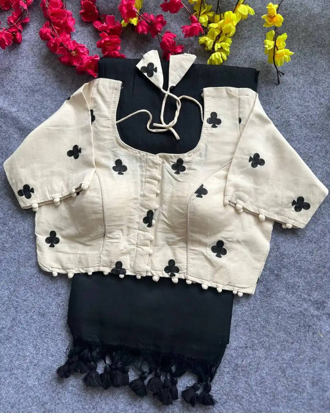 SS1089 HK17 Khadi Cotton Saree And Beautiful Khadi Cotton Blouse 2025