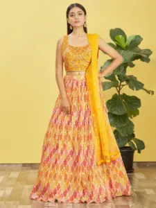 Zeel 118 Yellow Chinon Lehenga Choli Wedding Collection Heavy Work