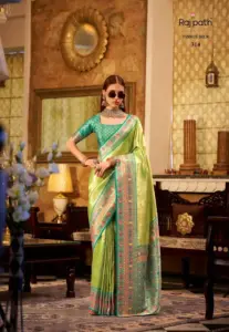 Rajpath Keshavam Tissue Silk Fancy Sarees Below 2000