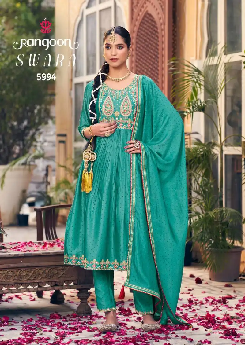 Rangoon Swara Silk With Fancy Work Readymade Suit Women 2025