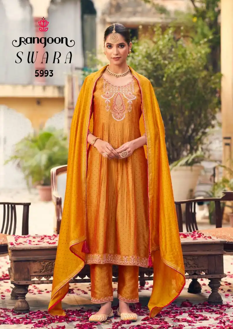Rangoon Swara Silk With Fancy Work Readymade Suit Women 2025