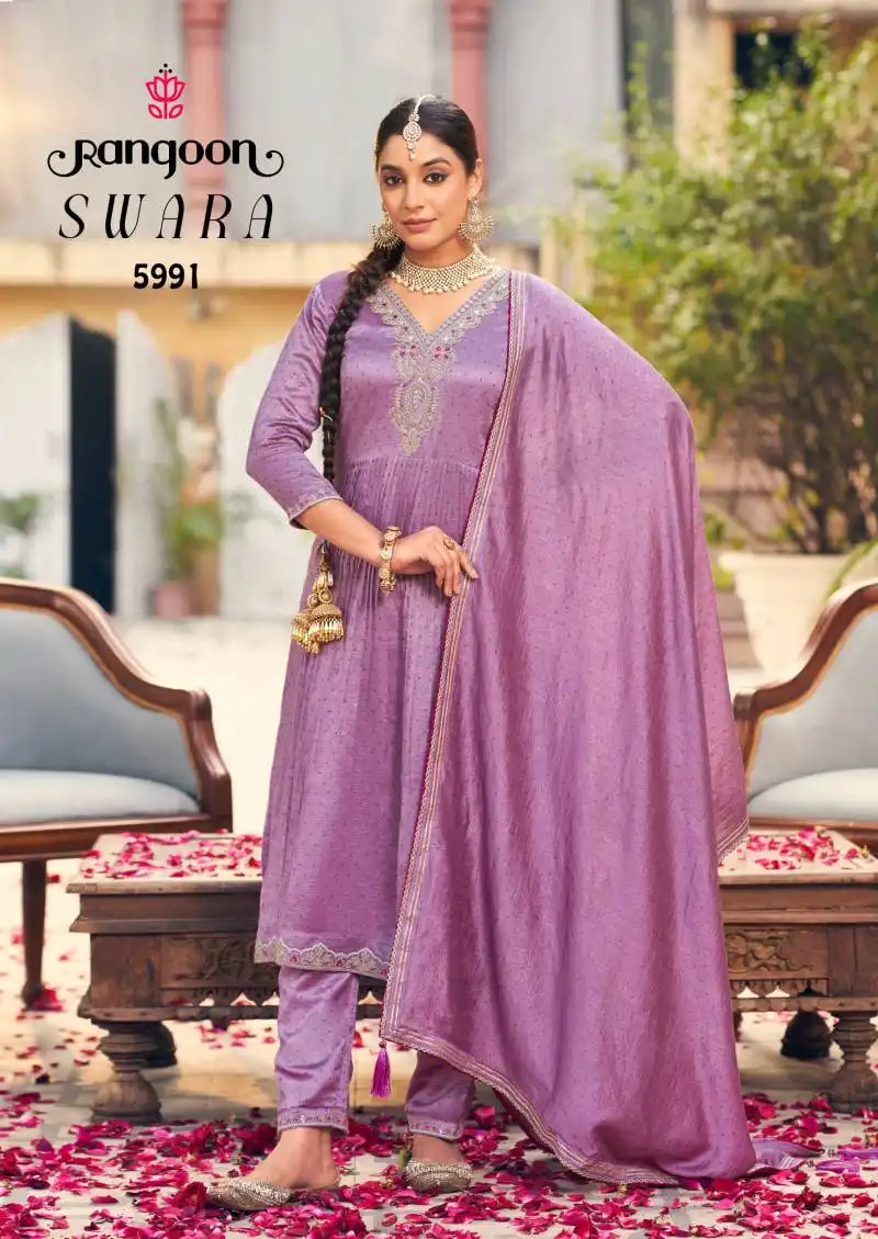 Rangoon Swara Silk With Fancy Work Readymade Suit Women 2025