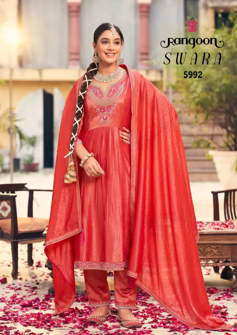 Rangoon Swara Silk With Fancy Work Readymade Suit Women 2025
