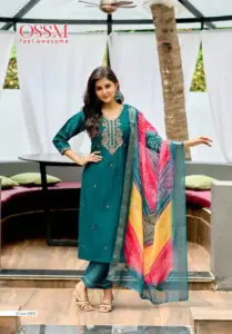 Ossm Mayree Designer Roman Silk Kurti Sets Below 1000